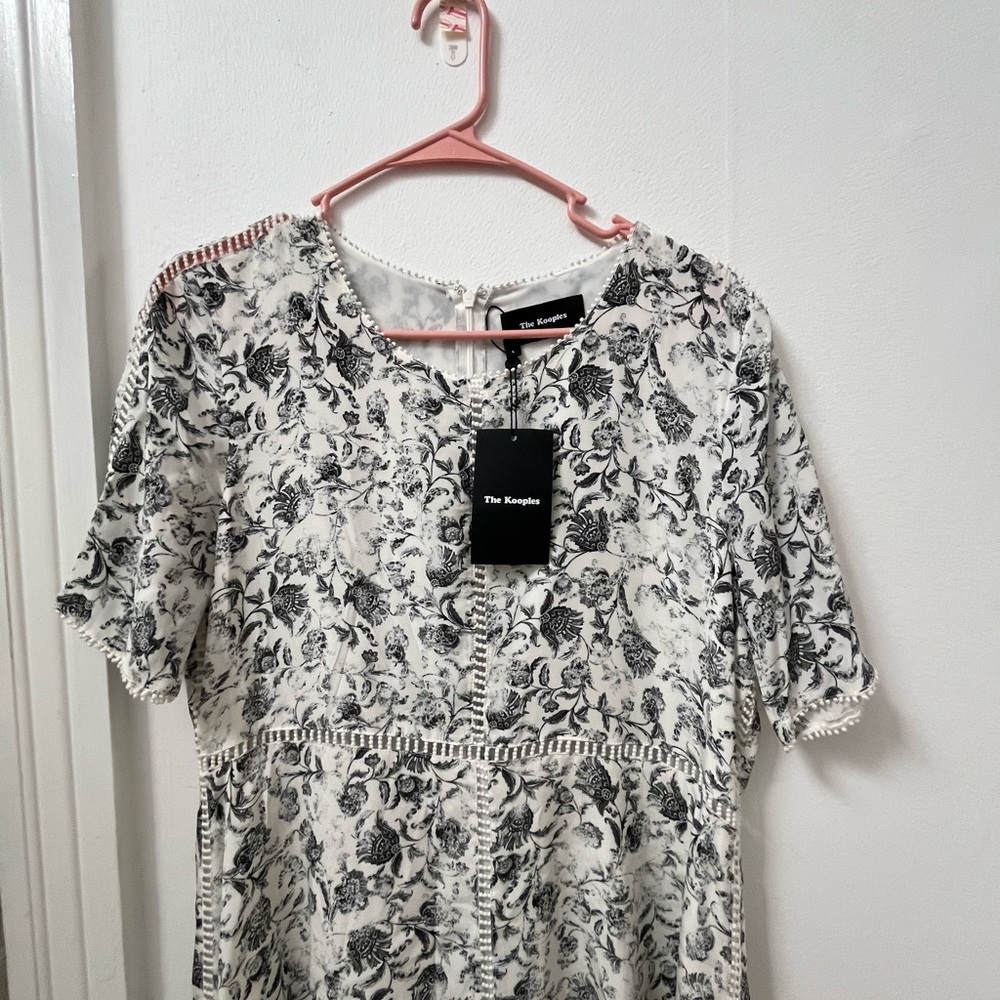 The Kooples Black and White Floral Dress